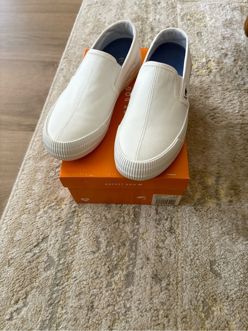 Rocket Dog White Canvas Slip Ons